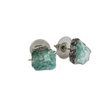 HRM Spring 2022 Journey Natural Amazonite Stud  Earrings in Silver