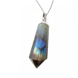 Labradorite Pendant Oil Vial Necklace