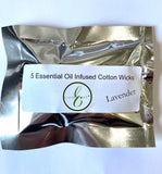 *NEW Infused Essential Oil Wicks LAVENDER PKG of 5