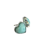 HRM Spring 2023 Journey Amazonite Heart Stud  Earrings in Silver or Gold
