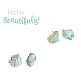 HRM Spring 2022 Journey Natural Amazonite Stud  Earrings in Silver