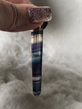 Genuine Rainbow Fluorite Aromatherapy Diffuser necklace in gold