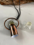 Copper Lemon Quartz  EO Rollerball Necklace