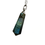 Labradorite Pendant Oil Vial Necklace
