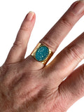 HRM Autumn 2024 journey Fundraiser - Aqua Druzy Ring in Gold or Silver