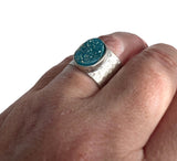 HRM Autumn 2024 journey Fundraiser - Aqua Druzy Ring in Gold or Silver