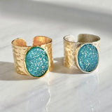 HRM Autumn 2024 journey Fundraiser - Aqua Druzy Ring in Gold or Silver