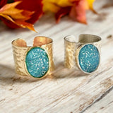 HRM Autumn 2024 journey Fundraiser - Aqua Druzy Ring in Gold or Silver