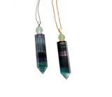 Rainbow Fluorite Vial Pendants for essential oil storage and on the go aromatherapy