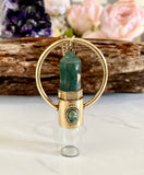 Aventurine Rollerball Necklace Gold plated Brass