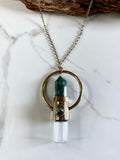 Aventurine Rollerball Necklace in gold plate