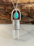 ***NEW*** Turquoise Dangle Rollerball Necklace Silver plated Brass