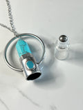 ***NEW*** Turquoise Rollerball Necklace Silver plated Brass